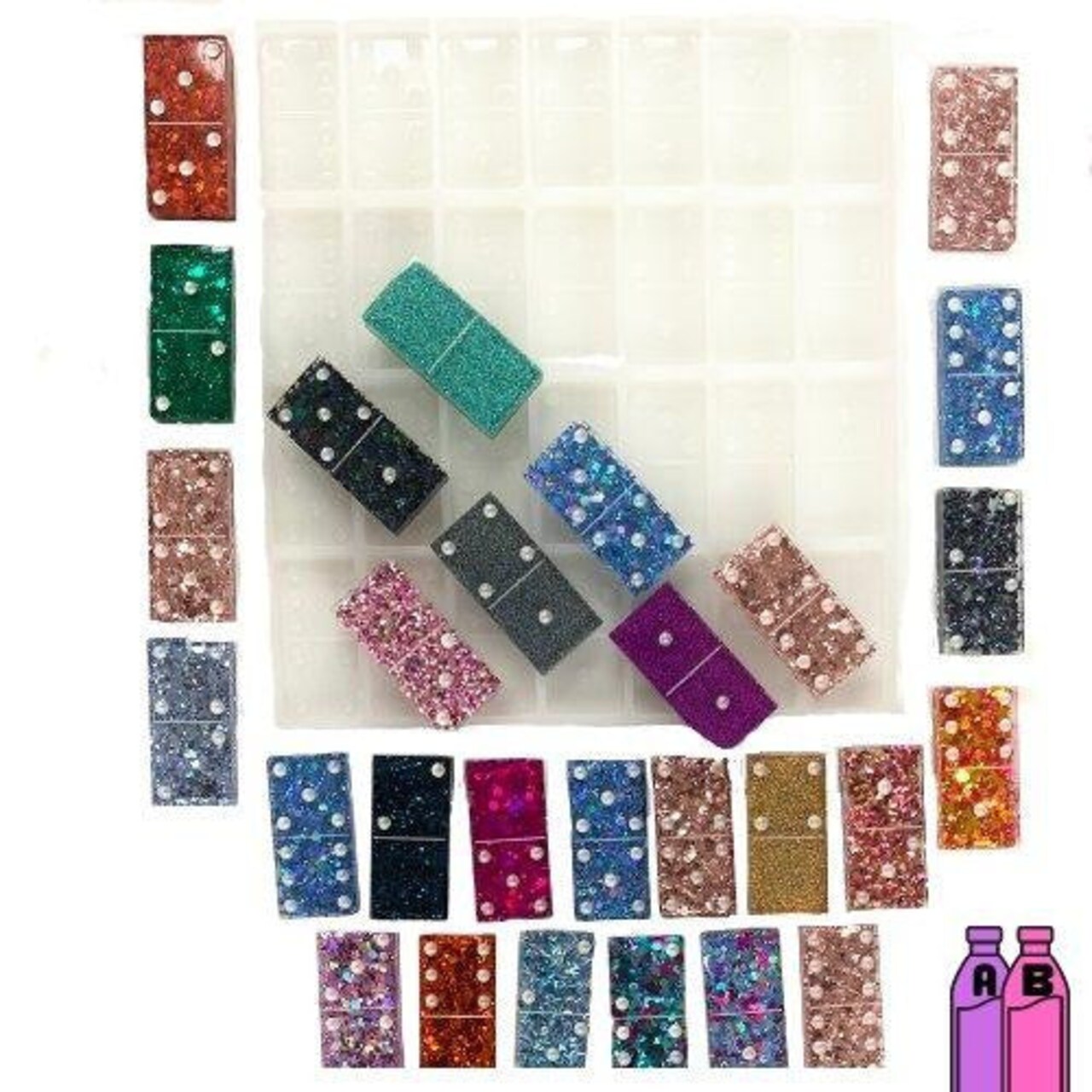 Standard Original Domino Transparent Silicone Mold for Epoxy Resin Art